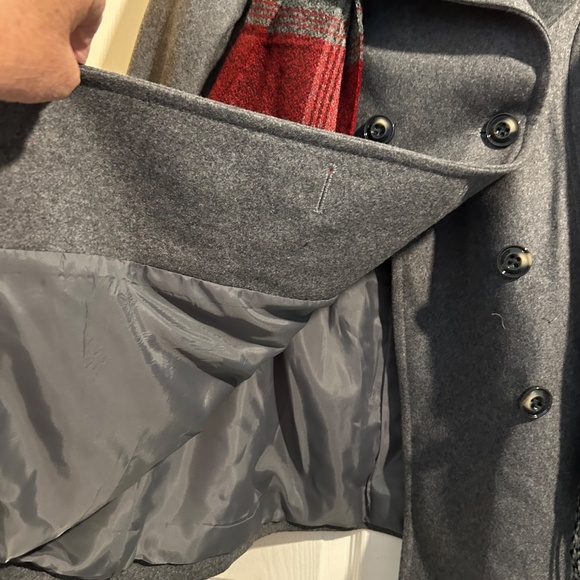 London Fog, Double Breasted, Ladies Gray Peacoat with Scarf, Large, NWT - Picture 8 of 11
